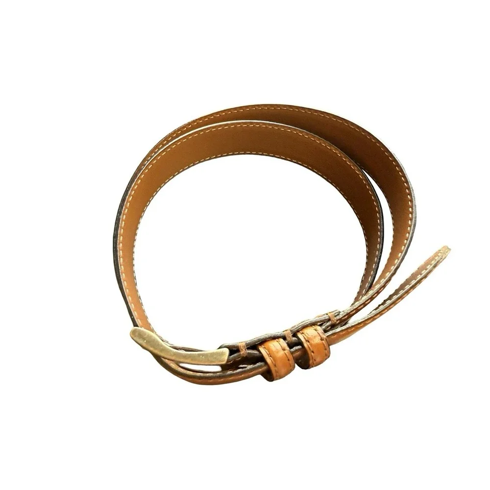 Joseph Abboud Men's Leather‎ Belt Italy 46 Brown Preppy Hipster Designer